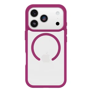 מגן שקוף ורוד לאייפון 17 פרו OtterBox React | תומך MagSafe להגנה חזקה בתקן צבאי