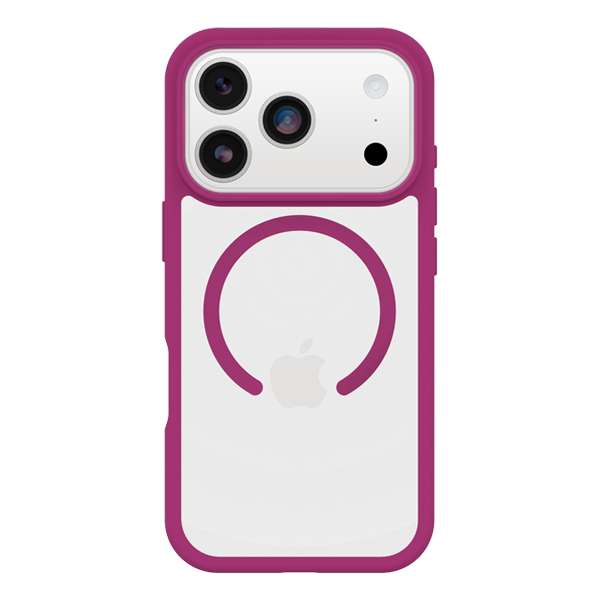 מגן שקוף ורוד לאייפון 17 פרו OtterBox React | תומך MagSafe להגנה חזקה בתקן צבאי