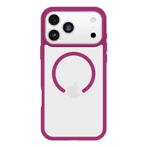 מגן שקוף ורוד לאייפון 17 פרו מקס OtterBox React | תומך MagSafe להגנה חזקה בתקן צבאי