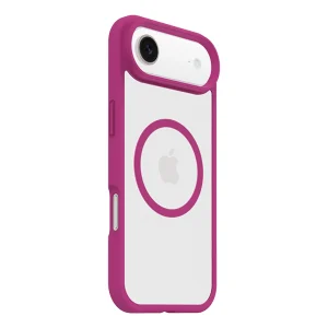 מגן שקוף ורוד לאייפון אייר OtterBox React | תומך MagSafe להגנה חזקה בתקן צבאי