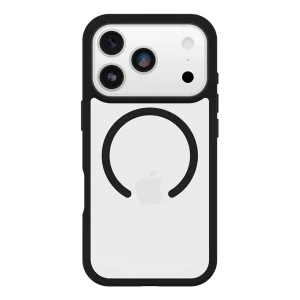 מגן שקוף שחור לאייפון 17 פרו OtterBox React | תומך MagSafe להגנה חזקה בתקן צבאי