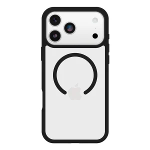 מגן שקוף שחור לאייפון 17 פרו מקס OtterBox React | תומך MagSafe להגנה חזקה בתקן צבאי