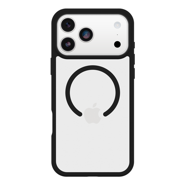 מגן שקוף שחור לאייפון 17 פרו מקס OtterBox React | תומך MagSafe להגנה חזקה בתקן צבאי