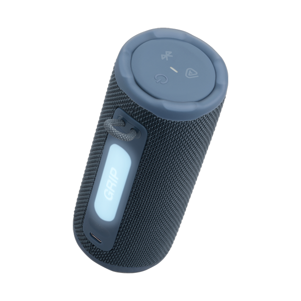 רמקול אלחוטי JBL Grip כחול | רמקול בלוטות׳ קומפקטי עם סאונד עוצמתי ועיצוב מואר
