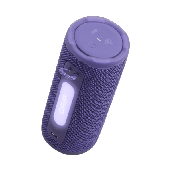 רמקול אלחוטי JBL Grip סגול | רמקול בלוטות׳ קומפקטי עם סאונד עוצמתי ועיצוב מואר