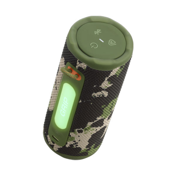 רמקול אלחוטי JBL Grip צבאי | רמקול בלוטות׳ קומפקטי עם סאונד עוצמתי ועיצוב מואר