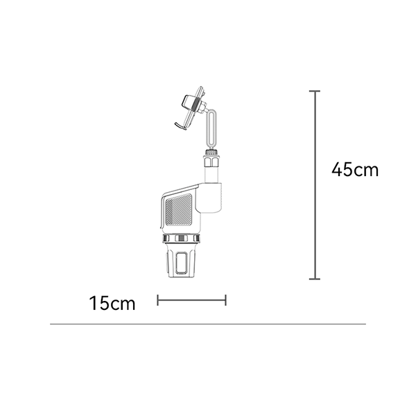 מחזיק כוס לרכב 2 ב-1 עם זרוע טלסקופית וראש מתכוונן 720° | Yesido C273