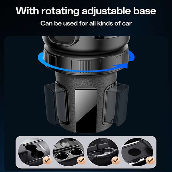 מחזיק כוס לרכב 2 ב-1 עם זרוע טלסקופית וראש מתכוונן 720° | Yesido C273