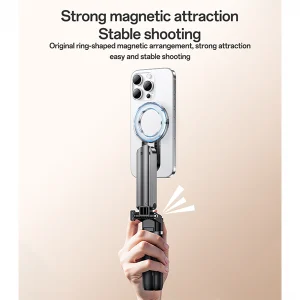 מוט סלפי חצובה מגנטי 2 ב-1 נפתח עד 47 ס״מ, שלט בלוטות׳ ומבנה קומפקטי ונייד | Yesido SF31