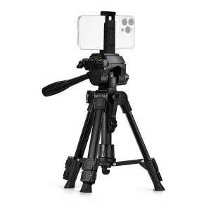 חצובה מקצועית 65 ס״מ מסתובבת 360° קומפקטית עם מתאם לסמארטפון לצילום ברמה אחרת | F-50T