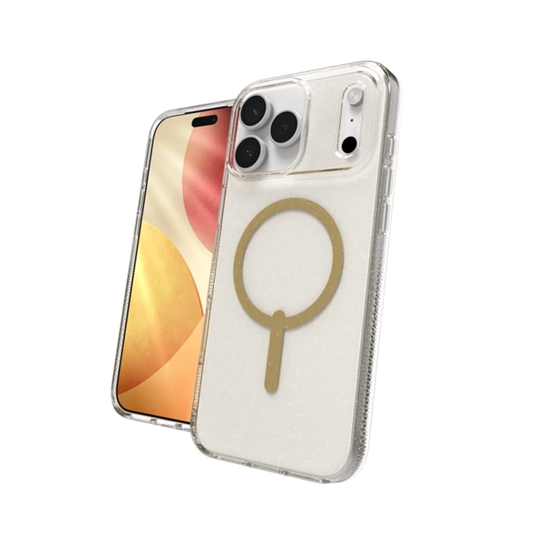 כיסוי לאייפון 17 פרו נצנץ זהב תומך Magsafe איכותי | Zagg Milan Snap