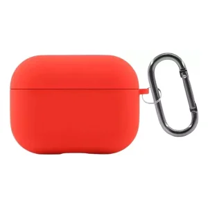 כיסוי קטיפה לאיירפודס פרו 3 אדום רך ונעים למגע עם קליפס נשיאה