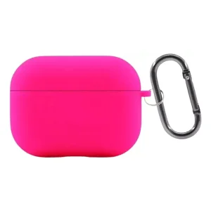 כיסוי קטיפה לאיירפודס פרו 3 ורוד פוקסיה רך ונעים למגע עם קליפס נשיאה