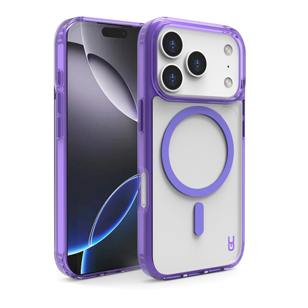 מגן לאייפון 17 פרו סגול תומך MagSafe בעיצוב יוקרתי | Grip Case Crystal