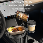 מתקן טלפון מסתובב לרכב עם מקום לכוסות, בקבוקי טרמוס ומגש מתקפל לנוחות מקסימלית | Yesido C274