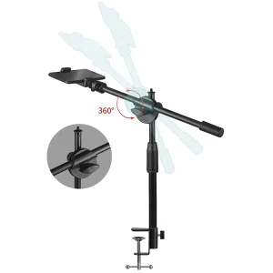 סטנד צילום לשולחן עבודה עם חיבור 1/4 אינץ' | זרוע מתכווננת עד 55 ס״מ ומסתובבת 360° לצילום מכל זווית