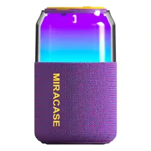 רמקול בלוטוס נייד Rgb סגול בעיצוב פחית קולה ייחודי בעוצמה 10w ועד 22 שעות נגינה | Miracase Mtws440