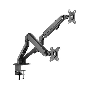 זרוע שולחנית שחורה לזוג מסכים בגדלי 17 27 אינץ׳ חזקה במיוחד | Brateck Ldt45 C024