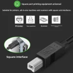 כבל מדפסת Usb C ל Usb B באורך 1.3 מטר שחור | מתאים למדפסות, קונטרולרים, פקסים ועוד 2