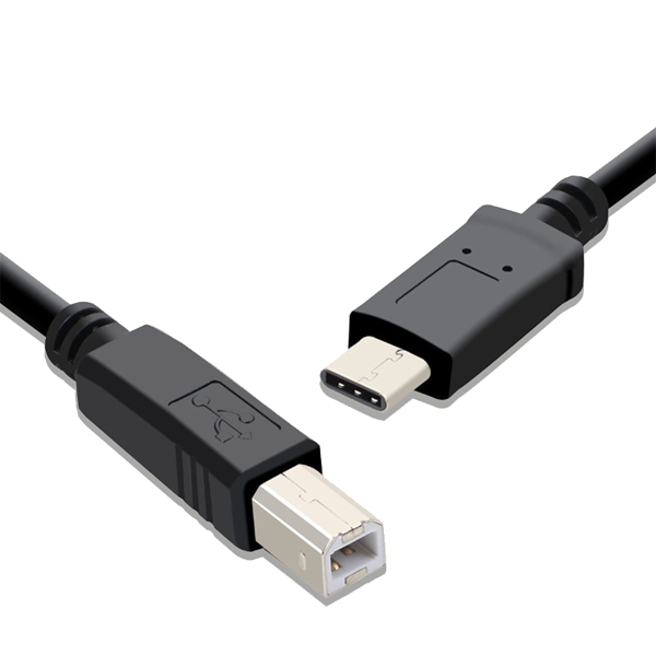 כבל מדפסת Usb C ל Usb B באורך 1.3 מטר שחור | מתאים למדפסות, קונטרולרים, פקסים ועוד