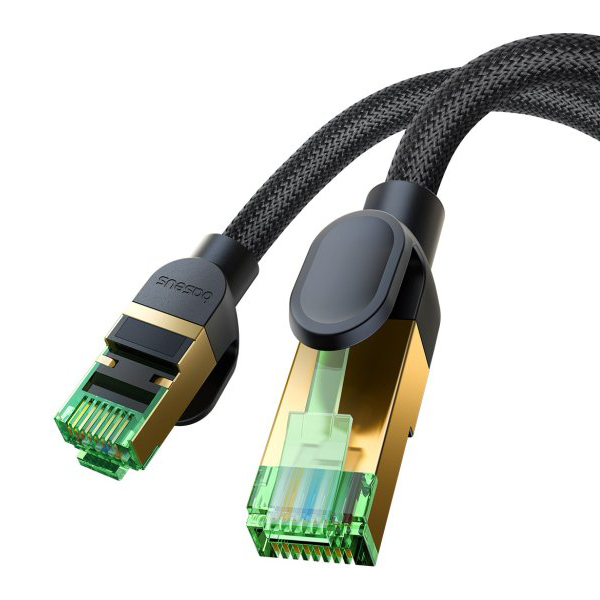 כבל רשת Rj45 Cat 8 באורך 2 מטר מהירות עד 40gbps שזור איכותי ביותר | Baseus