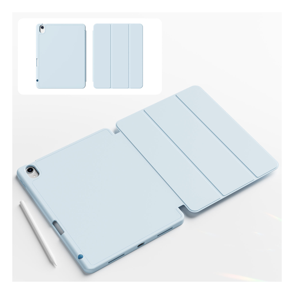 כיסוי מתקפל לאייפד 11 A16 תכלת | 3 מצבי עבודה בזוויות שונות, עשוי מחומר איכותי, עמיד ונעים למגע