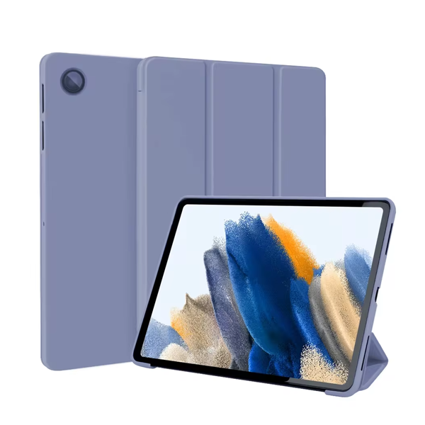כיסוי מתקפל לגלקסי טאב A9 לבנדר 3 מצבי עבודה בזוויות שונות עשוי מחומר איכותי עמיד ונעים למגע