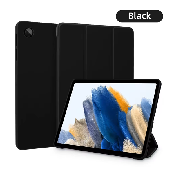 כיסוי מתקפל לגלקסי טאב A9 פלוס שחור 3 מצבי עבודה בזוויות שונות עשוי מחומר איכותי עמיד ונעים למגע