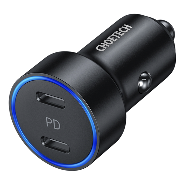 מטען רכב USB-C כפול PD 3.0 לטעינה מהירה עשוי ממתכת יוקרתית לטעינה עוצמתית | CHOETECH 40W