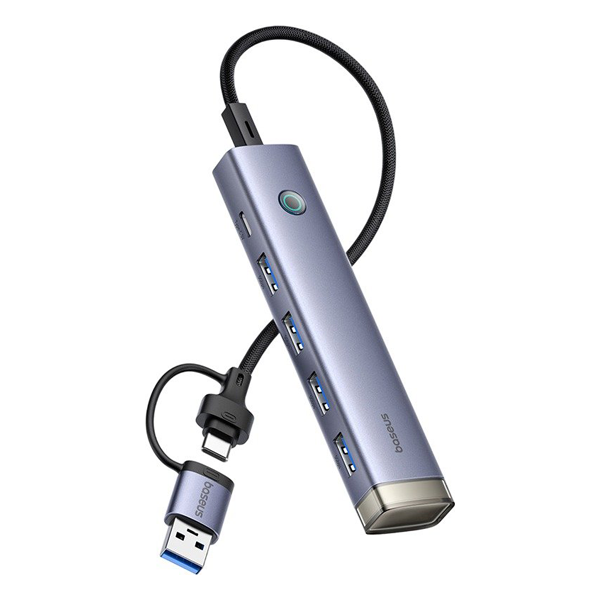 מפצל Usb איכותי עם 4 חיבורים, קורא כרטיסים, עיצוב קומפקטי | Baseus Portaljoy Series 4 Port