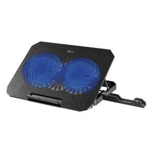משטח קירור ללפטופ עם תאורת LED כחולה עוצמתי ומתכוונן | XtrikeMe FN-818