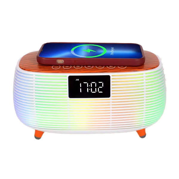 רמקול נייד מטעין אלחוטית עם רעש לבן, תאורת לילה ושעון מעורר | Zqs2227 1