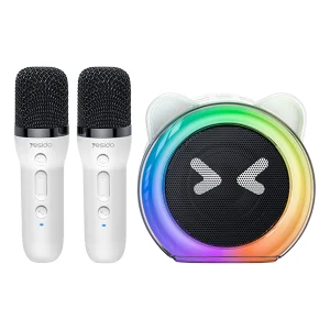 רמקול קריוקי אלחוטי עם 2 מיקרופונים, חיבור Bluetooth ואורות צבעוניים | Yesido YSW36