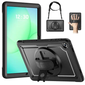 מגן קשיח לגלקסי טאב A9 פלוס 11 שחור עם רצועת נשיאה וסטנד מובנה להגנה אולטימטיבית ונוחות | Blaze Shockproof 1