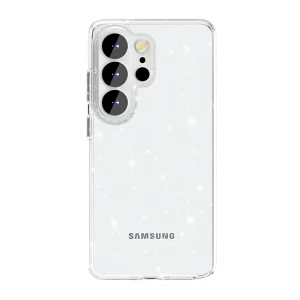 כיסוי לגלקסי S26 אולטרה שקוף נצנצים עם הגנה כפולה ועיצוב יוקרתי | Grip Case Crystal Glitter White