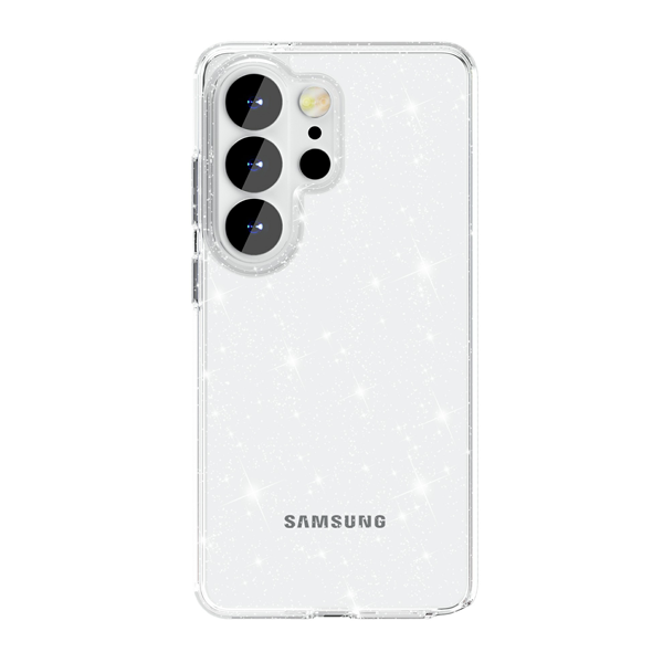 כיסוי לגלקסי S26 אולטרה שקוף נצנצים עם הגנה כפולה ועיצוב יוקרתי | Grip Case Crystal Glitter White