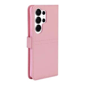 כיסוי ספר לגלקסי S26 אולטרה ורוד דמוי עור עם סגירה מגנטית ומקום ל 6 כרטיסים | Grip Case Tasca