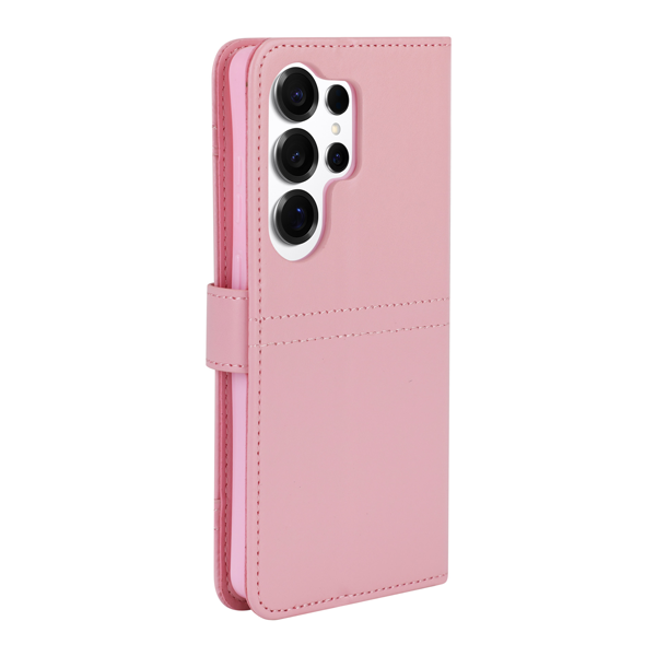 כיסוי ספר לגלקסי S26 אולטרה ורוד דמוי עור עם סגירה מגנטית ומקום ל 6 כרטיסים | Grip Case Tasca