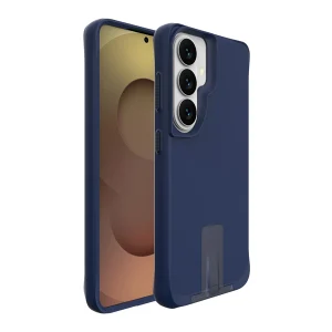 כיסוי פלסטיק לגלקסי S26 פלוס כחול עם רגלית מתכת וטעינה אלחוטית מובנית | Grip Case Matrix