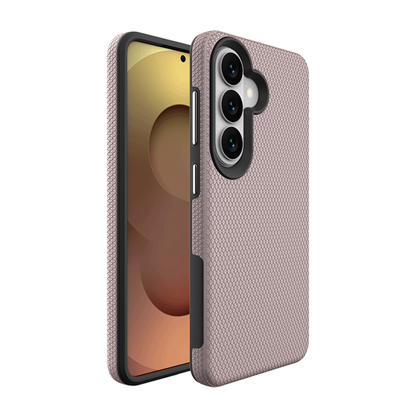 כיסוי קשיח ורוד לסמסונג Galaxy S26 דו־שכבתי עם מרקם מחוספס להגנה מוגברת | Grip Case Flex