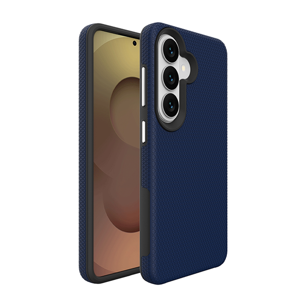 כיסוי קשיח כחול לסמסונג Galaxy S26 פלוס דו־שכבתי עם מרקם מחוספס להגנה מוגברת | Grip Case Flex