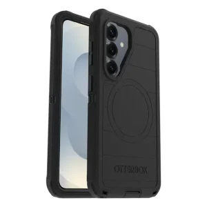 כיסוי קשיח לגלקסי S26 שחור Otterbox Defender Pro | תומך Magsafe עם הגנה מקיפה כולל לשקע טעינה ולכפתורים