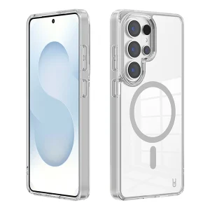 מגן קשיח לגלקסי S26 אולטרה אפור עם טעינה אלחוטית עמיד לנפילות | Grip Case Crystal