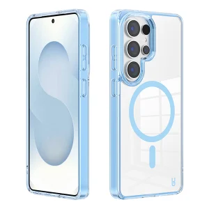 מגן קשיח לגלקסי S26 אולטרה כחול עם טעינה אלחוטית עמיד לנפילות | Grip Case Crystal