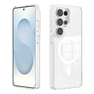 מגן קשיח לגלקסי S26 אולטרה לבן עם טעינה אלחוטית עמיד לנפילות | Grip Case Crystal