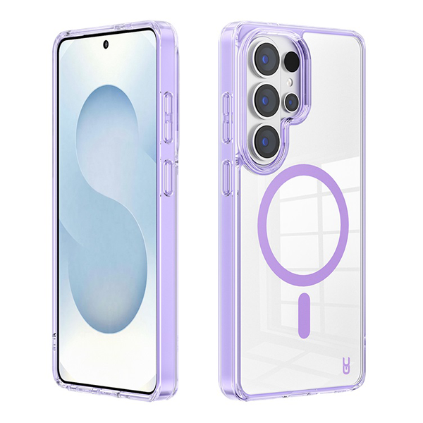 מגן קשיח לגלקסי S26 אולטרה סגול עם טעינה אלחוטית עמיד לנפילות | Grip Case Crystal