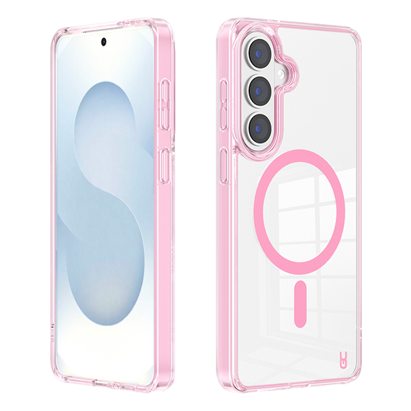 מגן קשיח לגלקסי S26 ורוד עם טעינה אלחוטית עמיד לנפילות | Grip Case Crystal