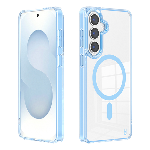 מגן קשיח לגלקסי S26 כחול עם טעינה אלחוטית עמיד לנפילות | Grip Case Crystal