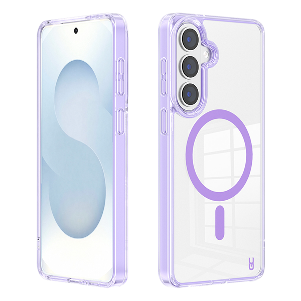 מגן קשיח לגלקסי S26 סגול עם טעינה אלחוטית עמיד לנפילות | Grip Case Crystal