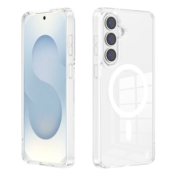 מגן קשיח לגלקסי S26 פלוס לבן עם טעינה אלחוטית עמיד לנפילות | Grip Case Crystal